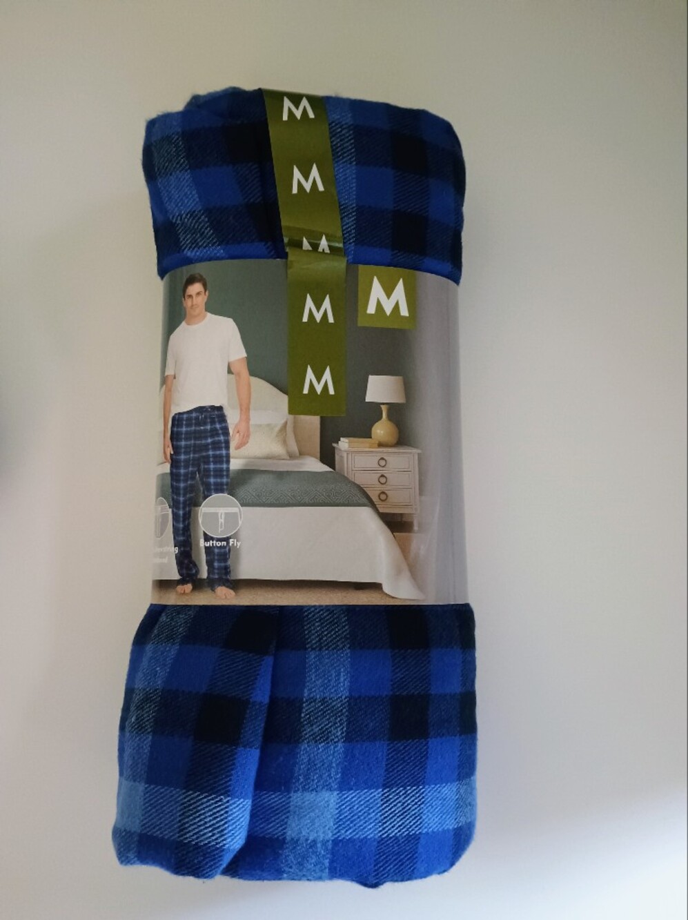 Men's med, Blue Plaid Sleep Pants